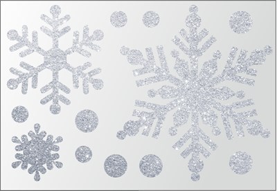 Глиттерные термонаклейки Снежинки цветные, 1 шт.  ТА-003 - фото 5666