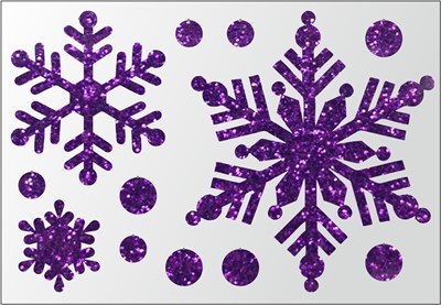 Глиттерные термонаклейки Снежинки цветные, 1 шт.  ТА-003 - фото 5669