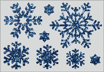 Глиттерные термонаклейки Снежинки цветные, 1 шт.  ТА-002 - фото 5673