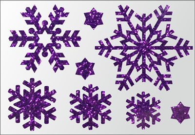 Глиттерные термонаклейки Снежинки цветные, 1 шт.  ТА-002 - фото 5675