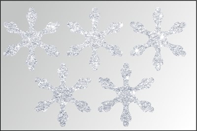 Термонаклейки глиттерные Снежинки цветные, ТА-012 - фото 5714