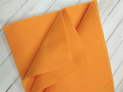 Фетр мягкий размер 20х30 см, толщина 1 мм цвет оранжевый, 1 шт. - фото 6919