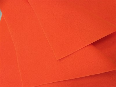 Фетр мягкий размер 30х30 см, толщина 1 мм цвет неоновый оранжевый, 1 шт. - фото 7003