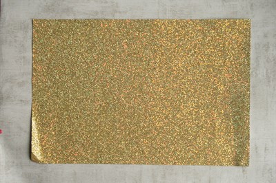 Кожзам с мелкими пайетками, цвет золото, размер 22х33 см, 1 шт. - копия - фото 8175