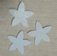 Цветочки из глиттерного фоамирана (упаковка -5 шт) белые