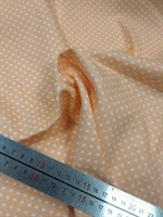 Отрез ткани бязь Горошки на персиковом, 50*50 см