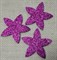 Цветочки из глиттерного фоамирана (упаковка -5 шт) пурпурные - фото 4900