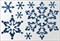 Глиттерные термонаклейки Снежинки цветные, 1 шт.  ТА-001 - фото 5533